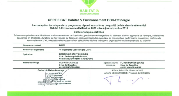 Résidence St-Charles à Kingersheim : Le Père Noël nous a apporté une nouvelle certification :)