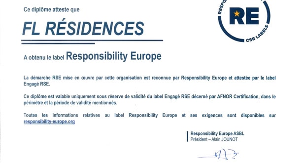 FL Résidences fait partie des entreprises européennes les mieux notées sur la norme ISO 26.000.
