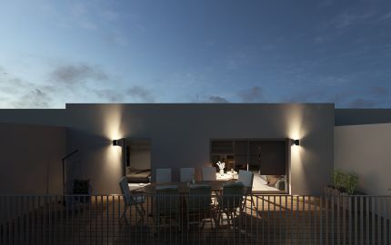 Terrasse vue de nuit