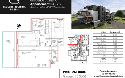 Plan du logement et surfaces