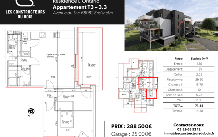 Plan du logement et surfaces