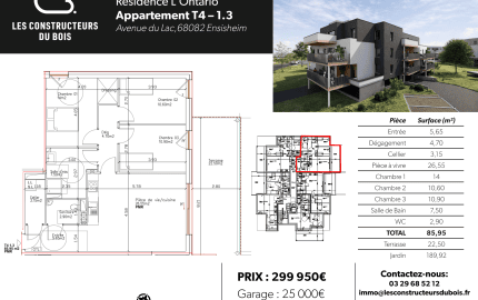 Plan du logement et surfaces