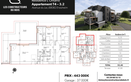 Plan du logement et surfaces